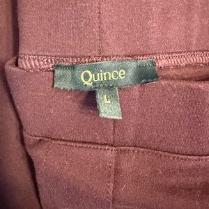 Two Pair - Quince Ultra Stretch Ponté Stretch Leg Pants - Burgundy & Black